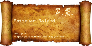 Patzauer Roland névjegykártya